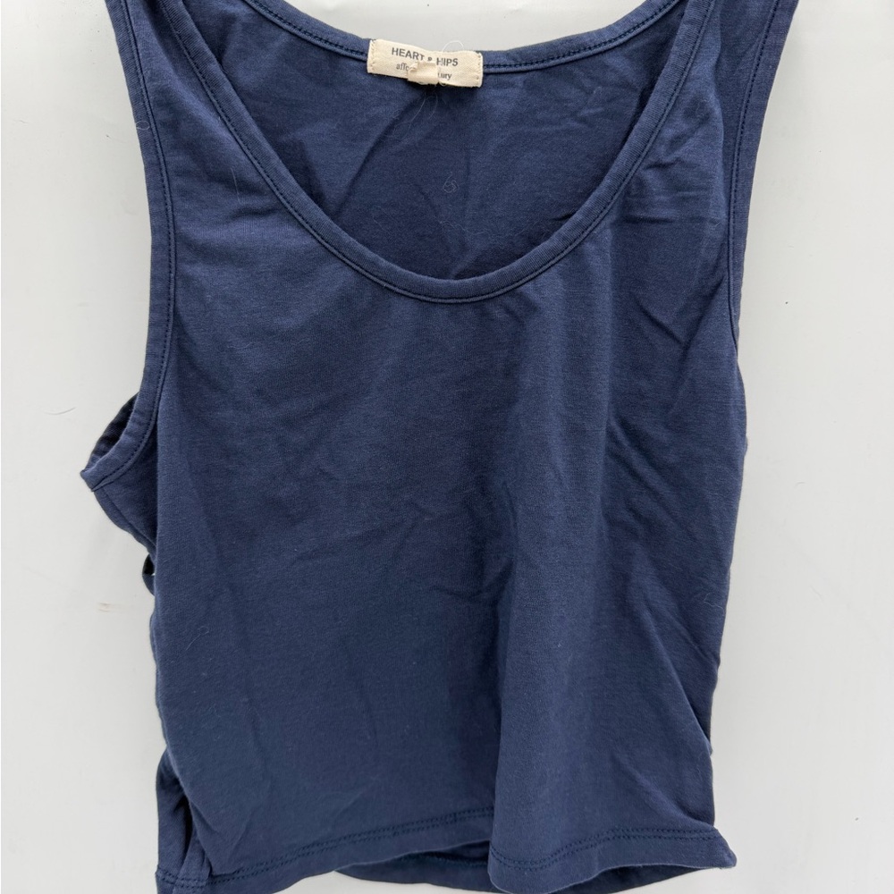 Heart Hips Navy Scoop Neck Tank Top